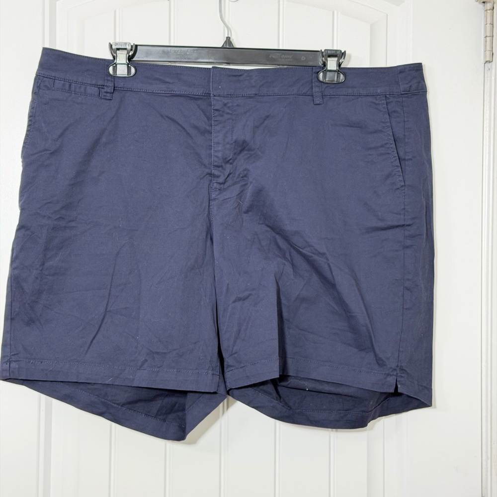 Lane Bryant Navy Flat Front Shorts 22